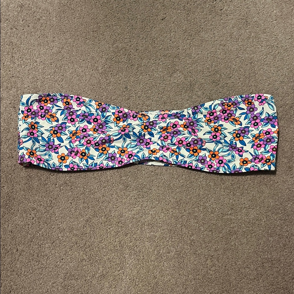 Frankie's Bikinis Multicolor Floral Bikini Bandeau Top